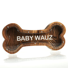 Load image into Gallery viewer, Wooden Piggy Bank Bone (Brown, Engraving)