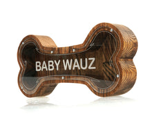 Load image into Gallery viewer, Wooden Piggy Bank Bone (Brown, Engraving)