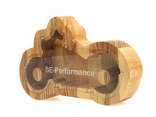 Load image into Gallery viewer, Wooden Piggy Bank Motorcycle (Engraving)