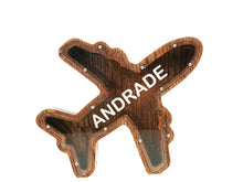 Load image into Gallery viewer, Wooden Piggy Bank Plane (Brown, Engraving)