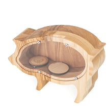 Load image into Gallery viewer, Wooden Piggy Bank Pig (Small, Engraving)