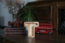 Load image into Gallery viewer, Wooden Piggy Bank Letter  (Small, A-Z, Engraving)
