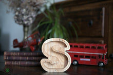 Load image into Gallery viewer, Wooden Piggy Bank Letter  (M, A-Z, Engraving)