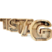 Load image into Gallery viewer, Wooden Piggy Bank Letter  (Small, A-Z, Engraving)