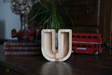 Load image into Gallery viewer, Wooden Piggy Bank Letter  (Small, A-Z, Engraving)