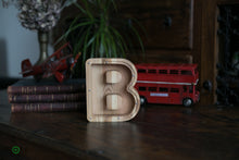 Load image into Gallery viewer, Wooden Piggy Bank Letter  (M, A-Z, Engraving)