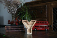 Load image into Gallery viewer, Wooden Piggy Bank Letter  (Small, A-Z, Engraving)