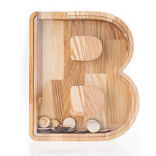 Load image into Gallery viewer, Wooden Piggy Bank Letter  (Large, A-Z, Engraving)