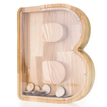 Load image into Gallery viewer, Wooden Piggy Bank Letter  (L, A-Z, Engraving)