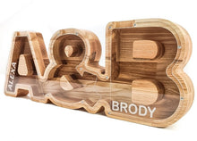 Load image into Gallery viewer, Wooden Piggy Bank For Couple (L, Engraving)