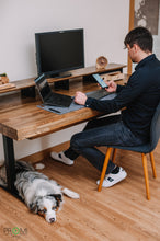 Load image into Gallery viewer, Height adjustable desk - natural wood height adjustable table