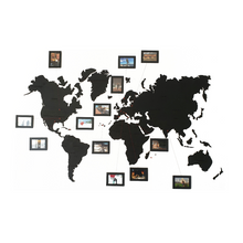 Load image into Gallery viewer, Wooden World Map - Wooden Black Wall