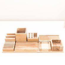 Load image into Gallery viewer, Wooden desk organizer - wood desk organizer