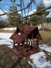 Load image into Gallery viewer, Wooden bird feeder "House"