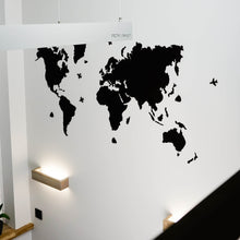 Load image into Gallery viewer, Wooden World Map - Wooden Black Wall