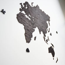 Load image into Gallery viewer, Wooden World Map - Wooden Black Wall