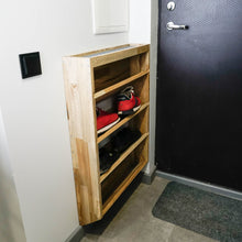 Load image into Gallery viewer, Wooden Shoe Rack, Wood Shoe Shelf