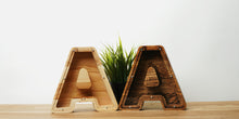 Load image into Gallery viewer, Wooden Piggy Bank Letter  (Small, Brown, A-Z, Engraving)