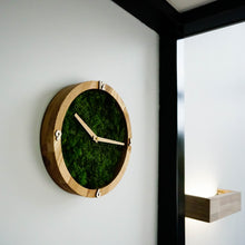Load image into Gallery viewer, Wooden Clock - Wood Wall Clock With Natural Moss