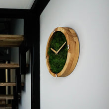 Load image into Gallery viewer, Wooden Clock - Wood Wall Clock With Natural Moss