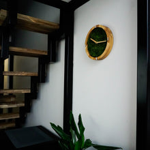 Load image into Gallery viewer, Wooden Clock - Wood Wall Clock With Natural Moss