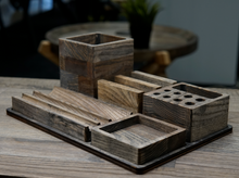 Load image into Gallery viewer, Brown Ashwood Desk Organizer