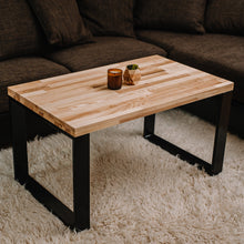 Load image into Gallery viewer, Coffee Table - wooden coffee table with metal legs
