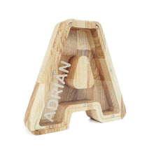 Load image into Gallery viewer, Wooden Piggy Bank Letter  (Small, A-Z, Engraving)