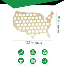 Load image into Gallery viewer, Wall Map Of US, Beer Cap Collecting Board