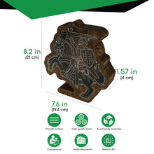 Load image into Gallery viewer, Wooden Piggy Bank Lithuanian Vytis (Engraving)