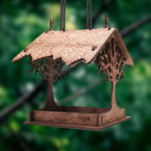 Load image into Gallery viewer, Wooden bird feeder "Oak Tree"