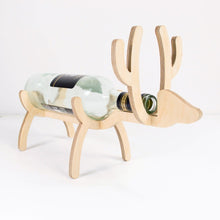 Load image into Gallery viewer, Wine bottle holder - wood wine bottle box reindeer