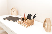 Load image into Gallery viewer, Wooden Desk Organizer - Wood Desk Organizer