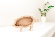 Load image into Gallery viewer, Wooden Piggy Bank Pig (Engraving)
