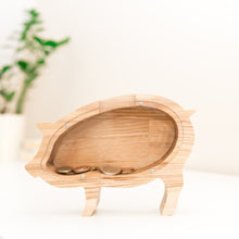 Load image into Gallery viewer, Wooden Piggy Bank Pig (Engraving)