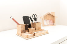 Load image into Gallery viewer, Wooden Desk Organizer - Wood Desk Organizer