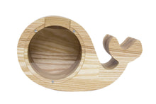 Load image into Gallery viewer, Wooden Piggy Bank Whale (Double, Engraving)