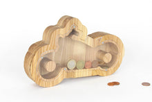 Load image into Gallery viewer, Wooden Piggy Bank Motorcycle (Engraving)