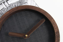 Load image into Gallery viewer, Wooden Clock - Dark Grey Wood Wall Clock