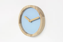 Load image into Gallery viewer, Wooden Clock - Baby Blue Wood Wall Clock