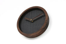 Load image into Gallery viewer, Wooden Clock - Dark Grey Wood Wall Clock
