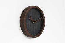 Load image into Gallery viewer, Wooden Clock - Dark Grey Wood Wall Clock