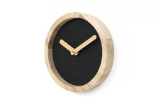 Load image into Gallery viewer, Wooden Clock - Black Leather Wood Clock