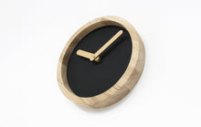 Load image into Gallery viewer, Wooden Clock - Black Leather Wood Clock