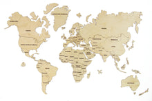 Load image into Gallery viewer, Wooden World Map - Wood Wall World Map Light