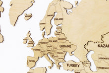 Load image into Gallery viewer, Wooden World Map - Wood Wall World Map Light