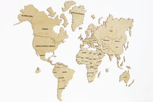 Load image into Gallery viewer, Wooden World Map - Wood Wall World Map Light