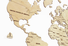 Load image into Gallery viewer, Wooden World Map - Wood Wall World Map Light