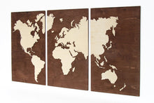 Load image into Gallery viewer, Wooden World Map - Wood Wall World Map 3 Parts