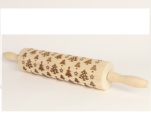 Load image into Gallery viewer, Rolling Pin - wooden rolling pin ( Christmas trees )
